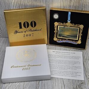 Oklahoma Centennial Ornament 2007 Statehood‎ 100 Years Box Gov Henry Keepsake